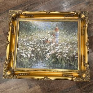 Gold Ornate Framed Floral Painting